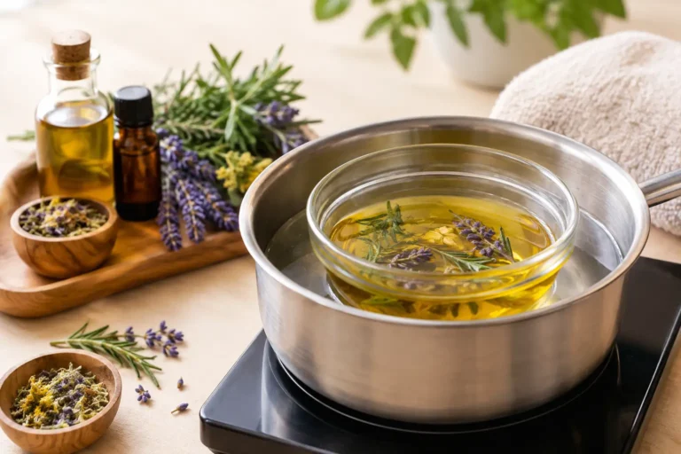 Warming Herbal Oil Safely for Hair and Skin